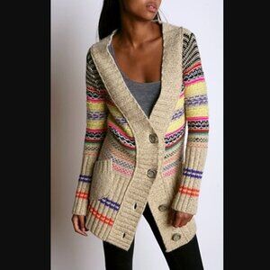 Free People Multicolor Striped Knit Cardigan